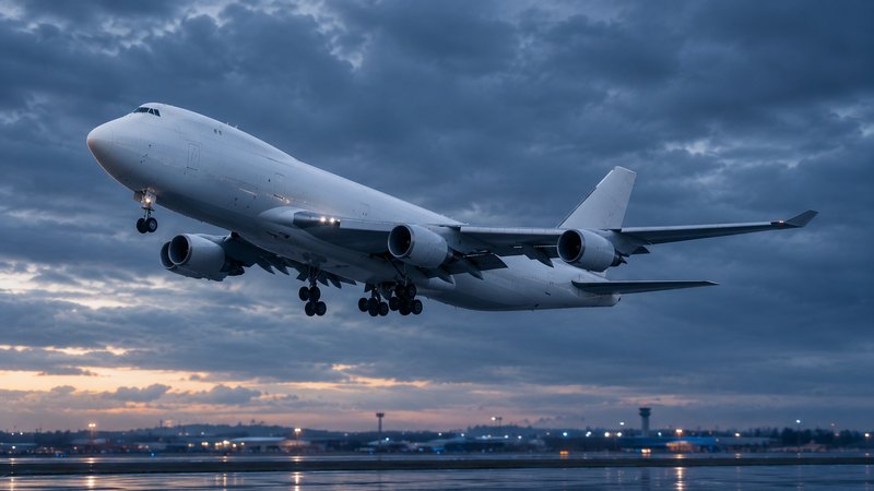 Cargo aircraft taking off