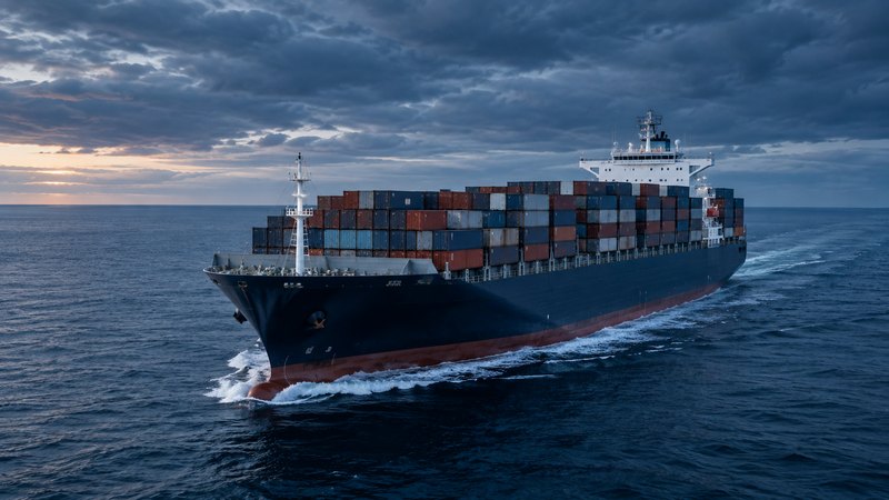 Container ship at sea